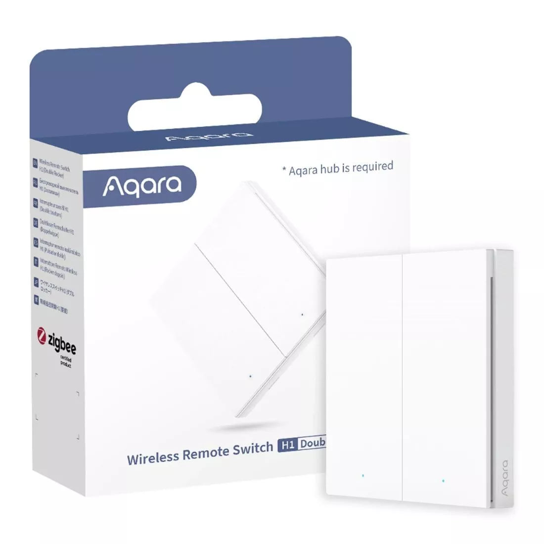 Aqara Wireless Remote Switch Double Rocker, Wireless Wall Switch | AR009GLW02