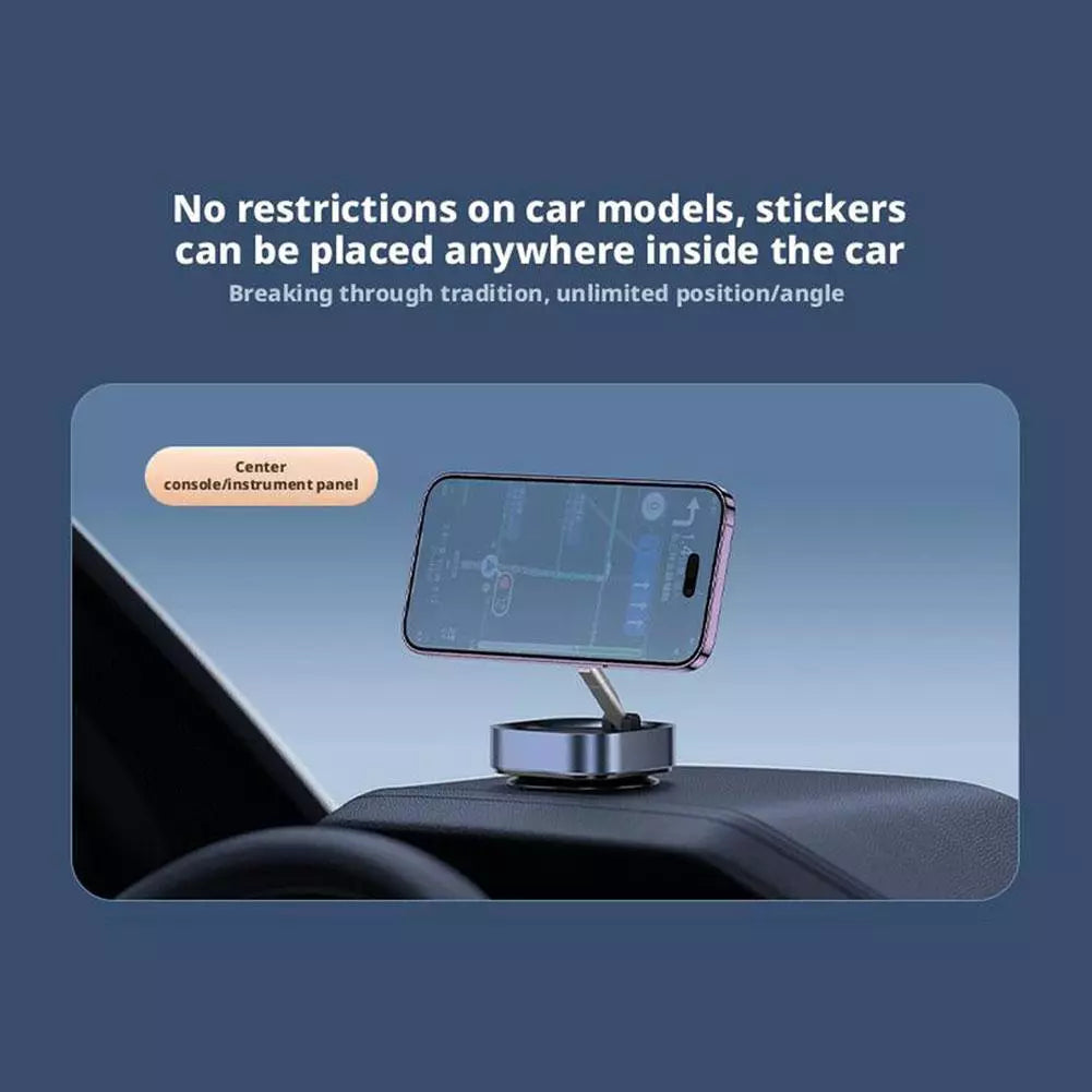 Automobile Holder Vacuum Suction Magnetic Charger Stand | Silver
