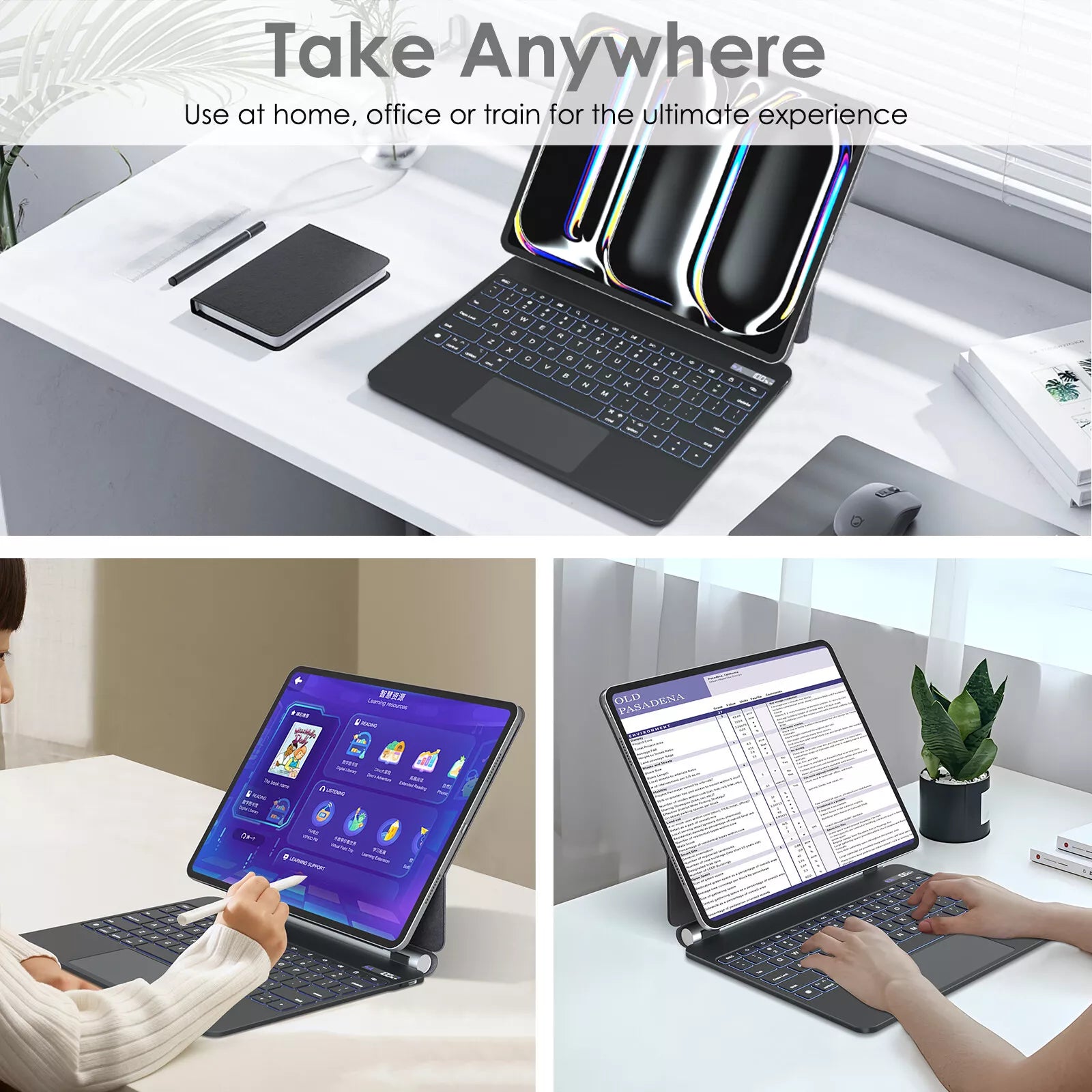 لوحة مفاتيح Zenkey Axon Series من ليزل لجهاز iPad Pro 13 -بوصة | أسود