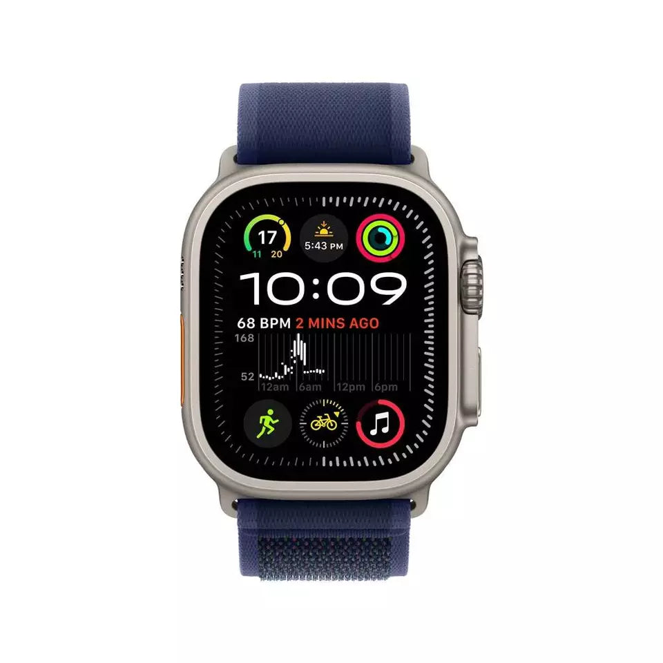 Apple Watch Ultra 2 (2024) - 49mm - GPS + Cellular - Natural Titanium Case - Blue Trail Loop | S/M