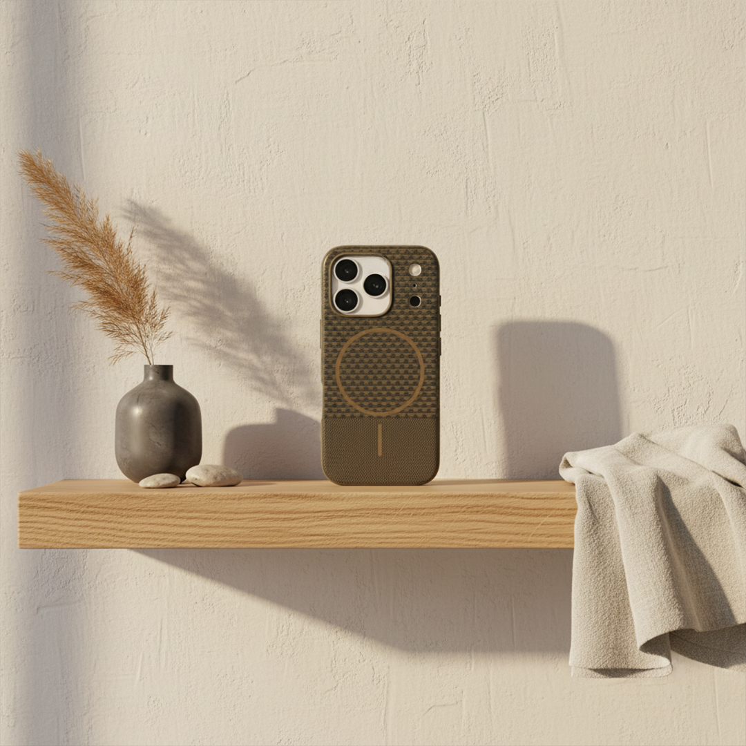 LZEL Magcarbon Splice Case for iPhone 17 Pro Max | Brown Carbon