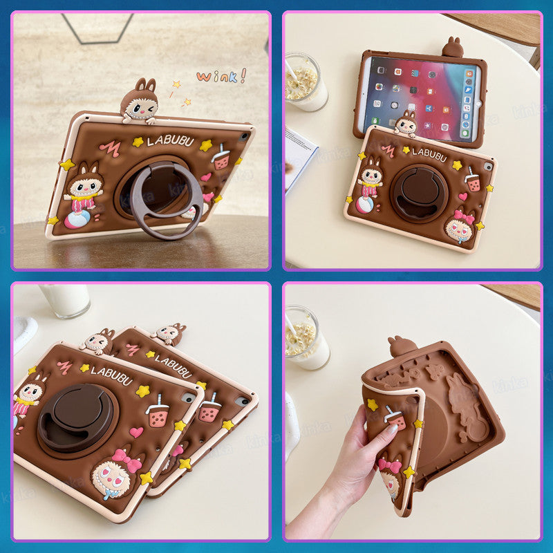 كڤر حماية Labubu لجهاز iPad 10th الجيل العاشر مصنوع من السيليكون المرن