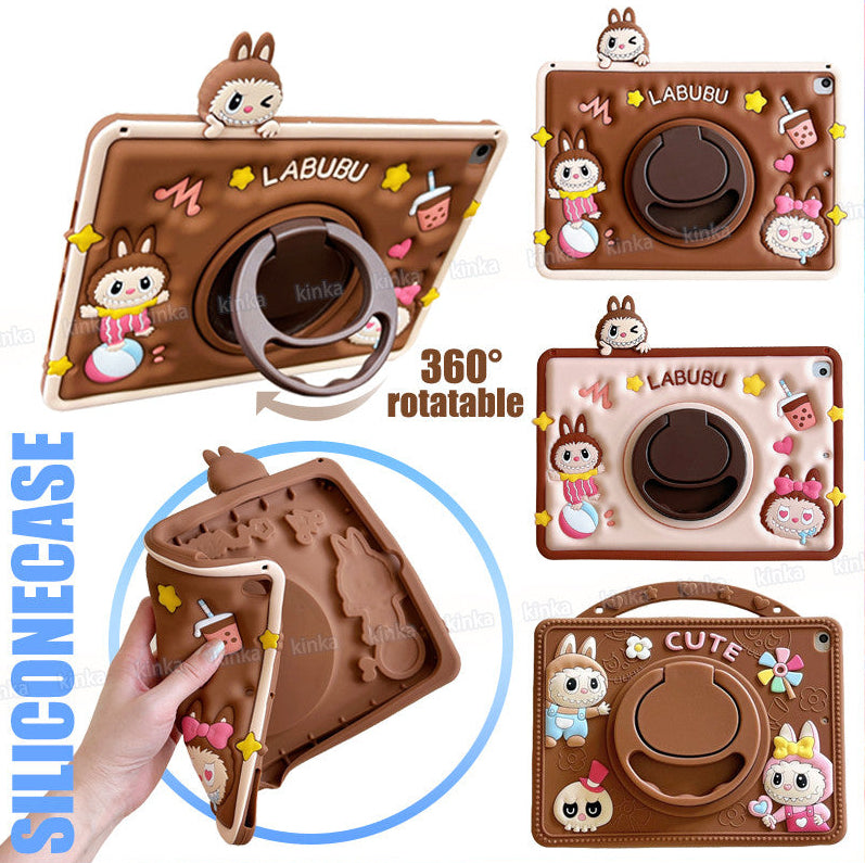 كڤر حماية Labubu لجهاز iPad 10th الجيل العاشر مصنوع من السيليكون المرن