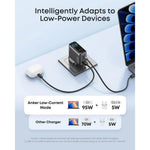 شاحن Anker GaN بقوة 100 واط مع شحن سريع PD وثلاثة منافذ USB-C | رمادي
