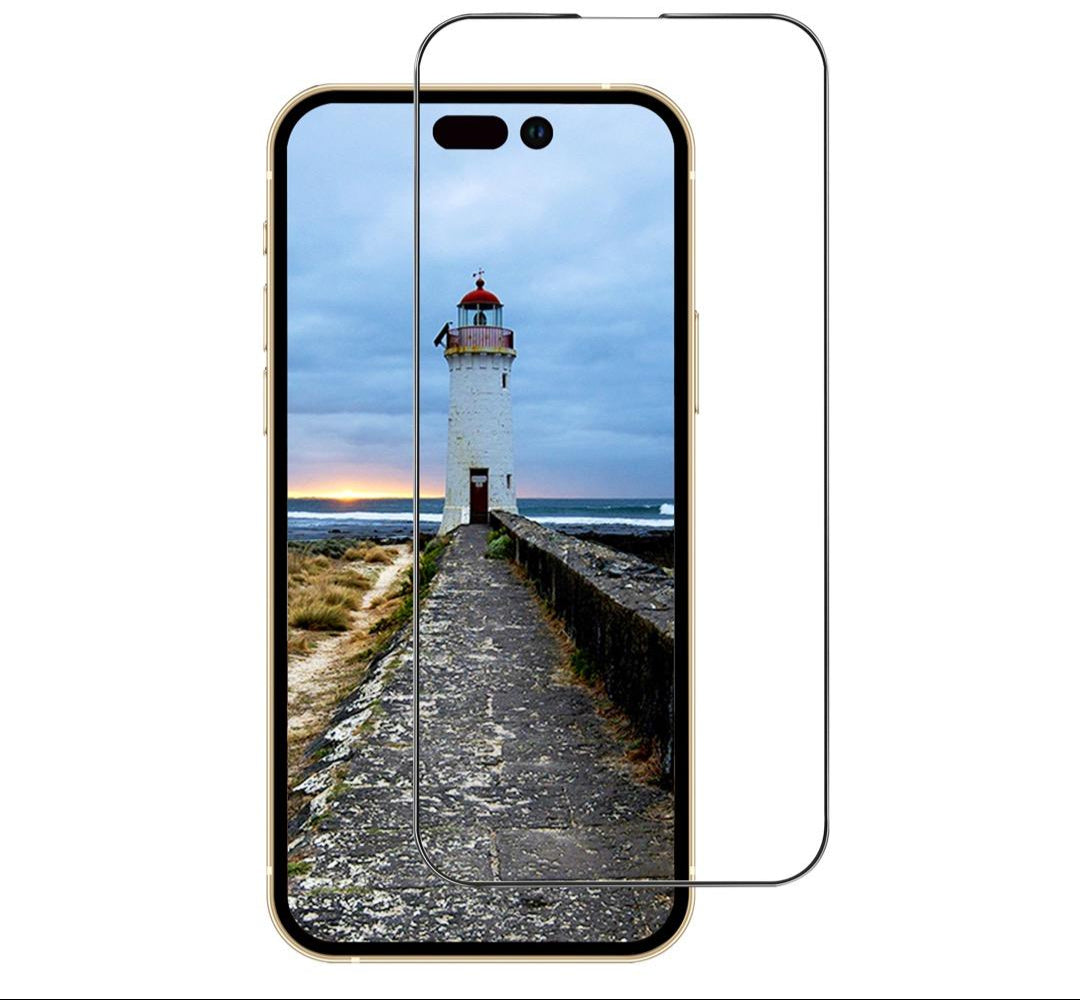 كڤر حماية شاشة 2.5D زجاجي لهاتف iPhone 14 Pro Max بحواف سيليكون من Anank