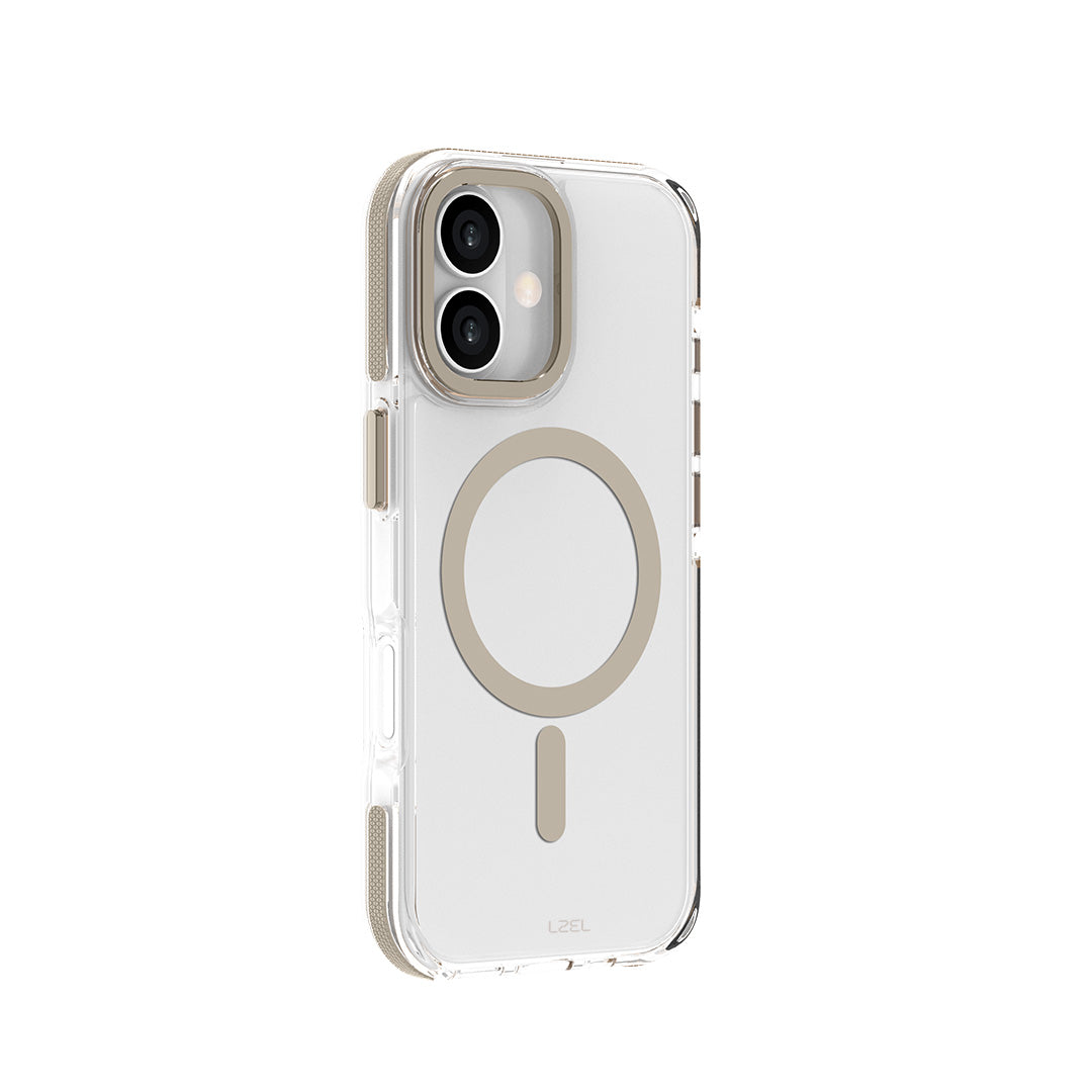 LZEL MagVecto Armor Case for iPhone 17 | Clear + Titanium