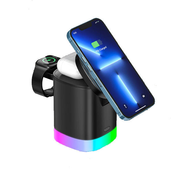 Magnetic Wireless Charger for iPhone Smart Watch Earphone 3 in 1 15W Fast Wireless Charging Stand