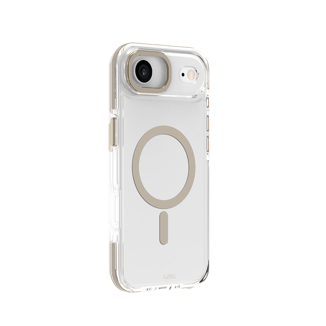 LZEL MagVecto Armor Case for iPhone Air | Clear + Titanium