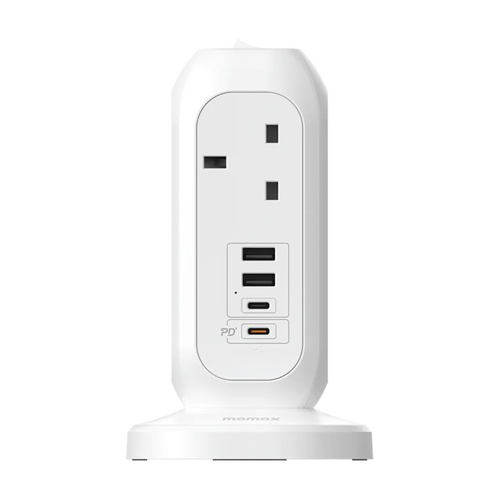 Momax Oneplug 7-Outlet Power Strip With USB |White