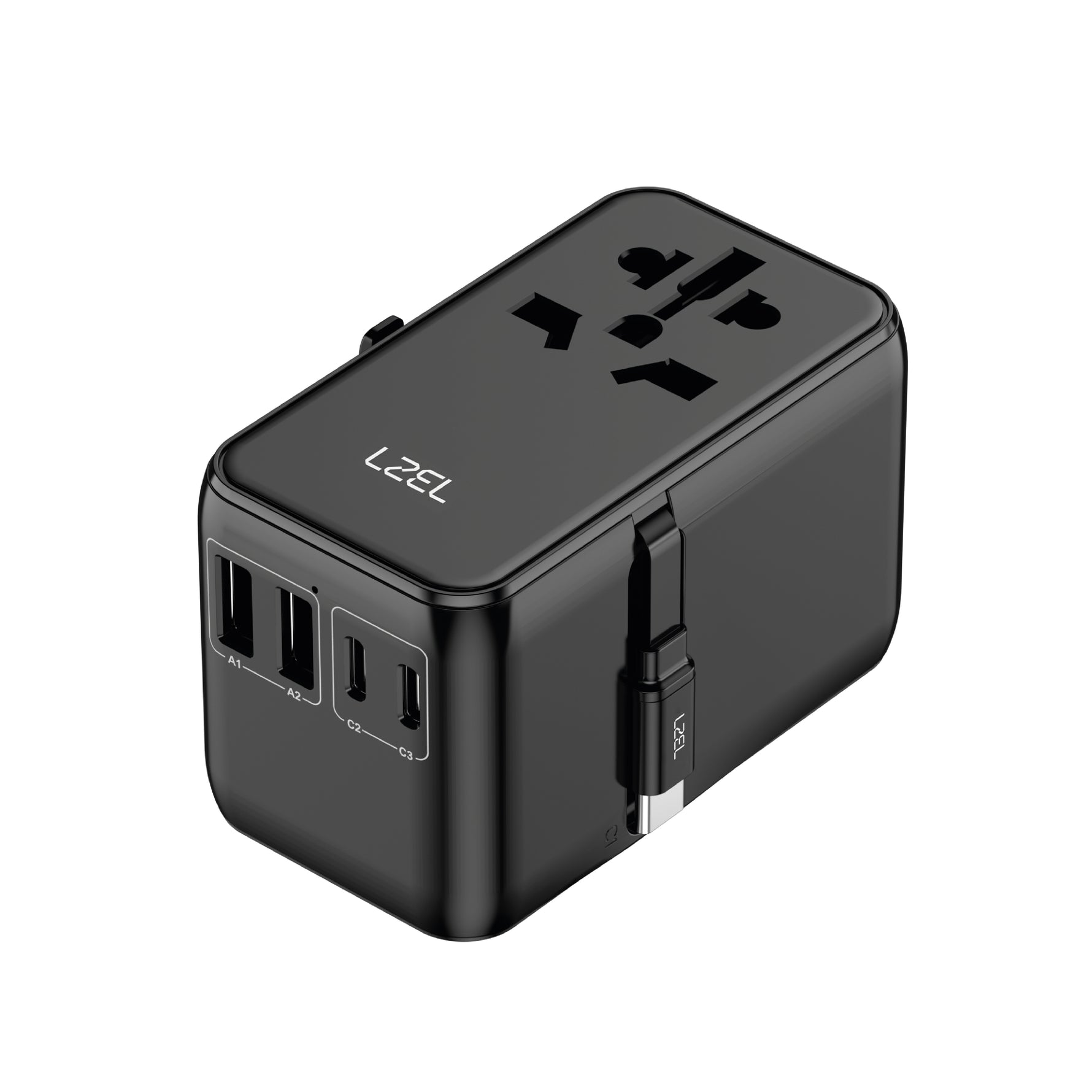 LZEL Voyage Elite Travel 45W GAN USB-C Fast Charging Adapter With Type-C Cable | Black