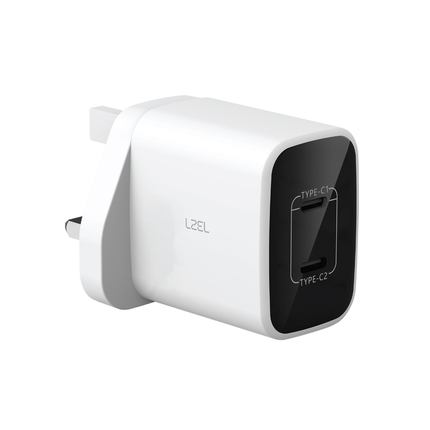 LZEL VoltixCharge 45W Duals Port USB-C GaN Wall Charger | White