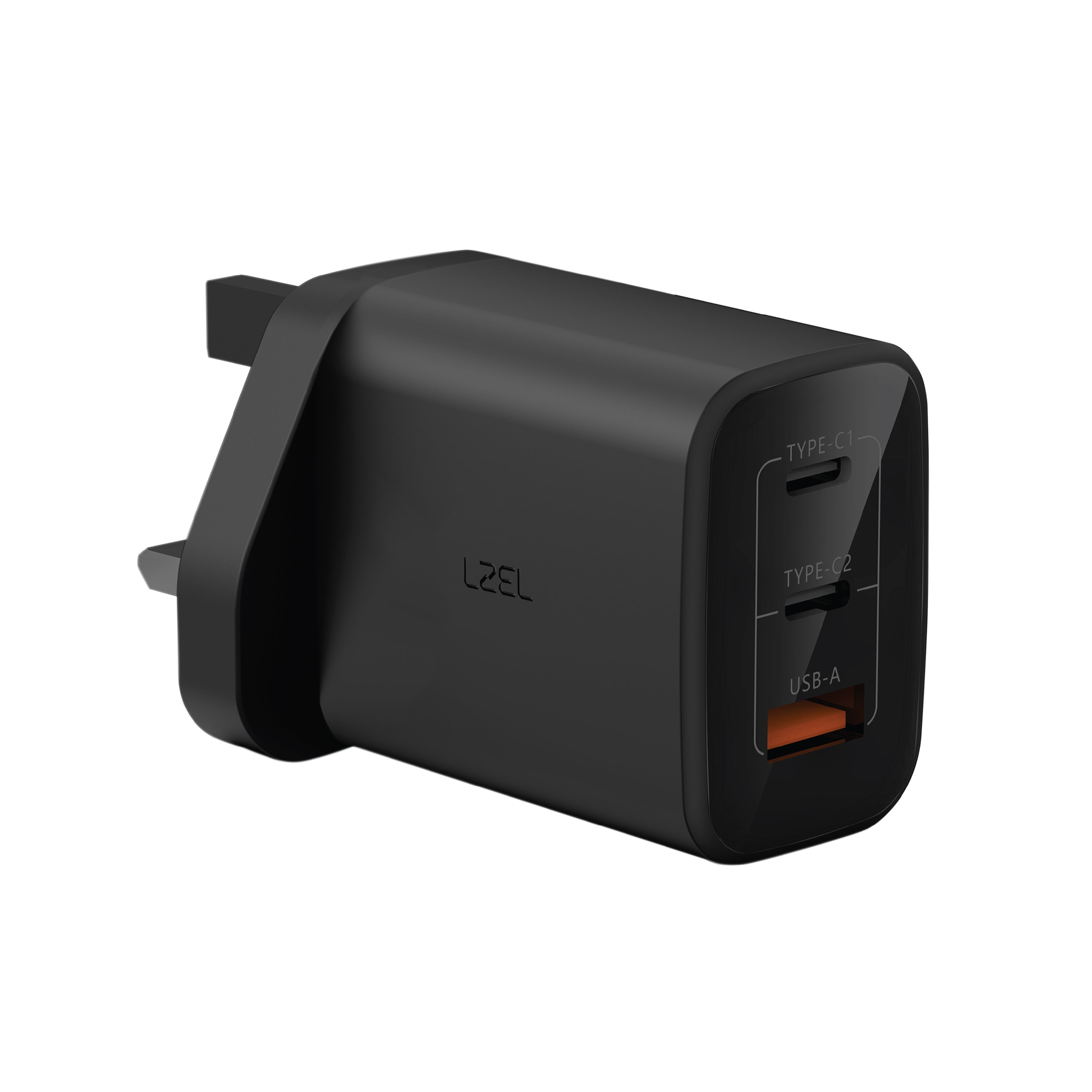 LZEL VoltixCharger 67W 3 Port GaN Wall Charger | Black