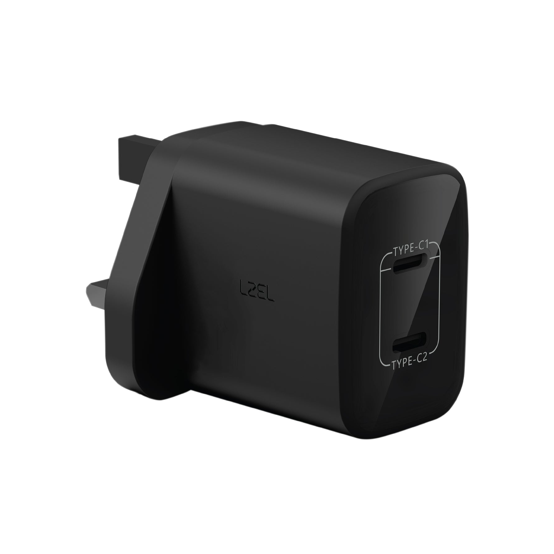 LZEL VoltixCharge 35W Duals Port USB-C GaN Wall Charger | Black