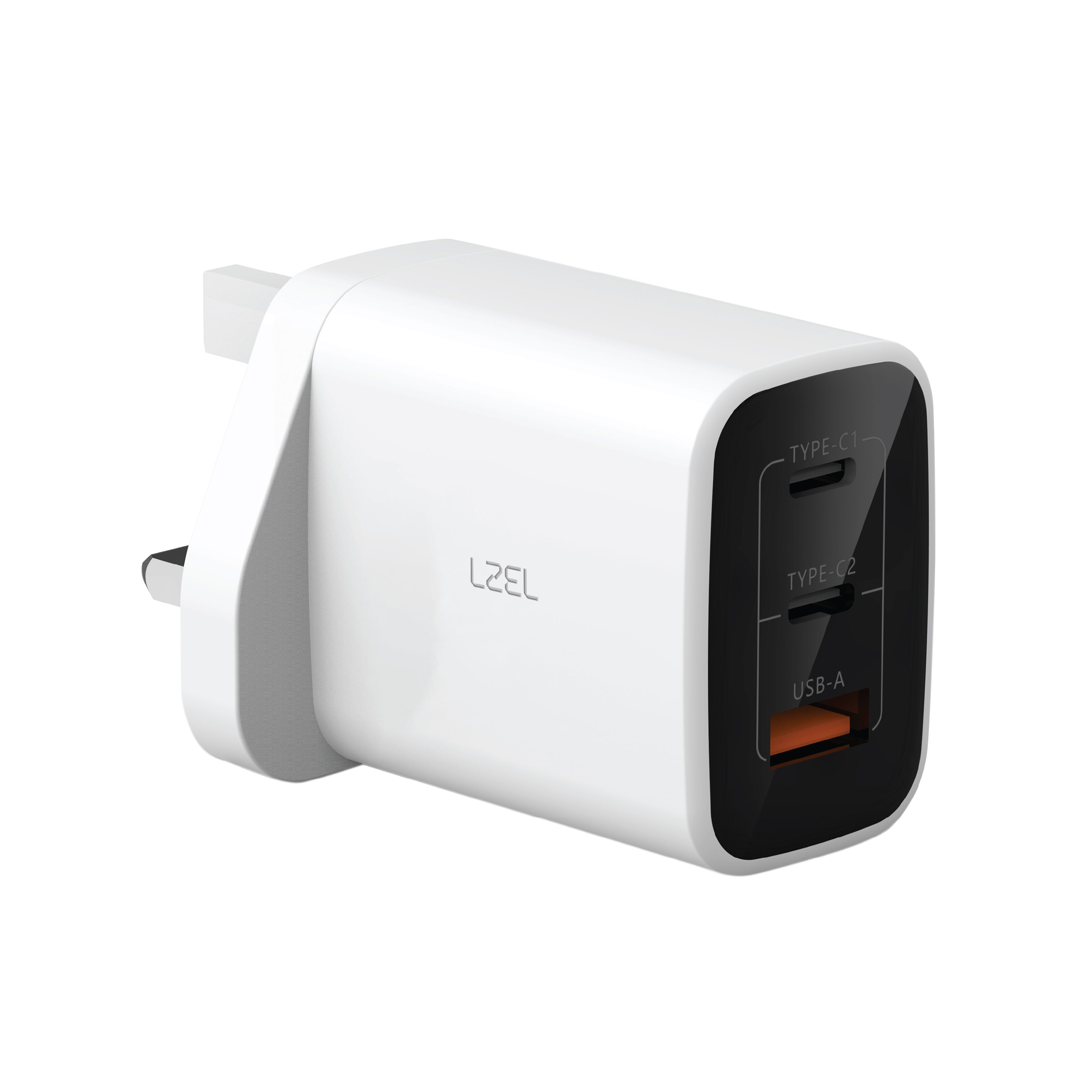 LZEL VoltixCharger 67W 3 Port GaN Wall Charger | White