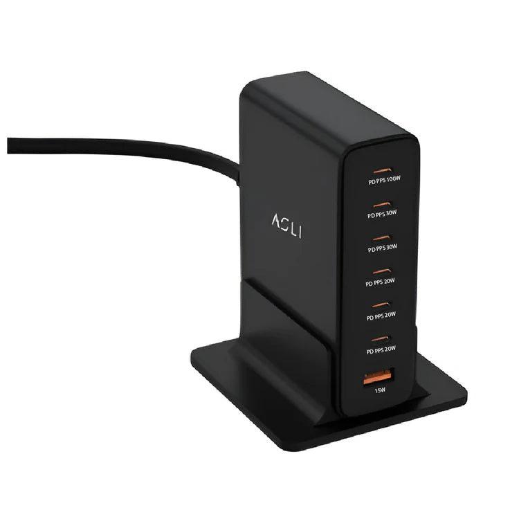 Asli Global Turboxis Series 235W Gan-7-Port Fast Charging Station With Power Delivery & PPS