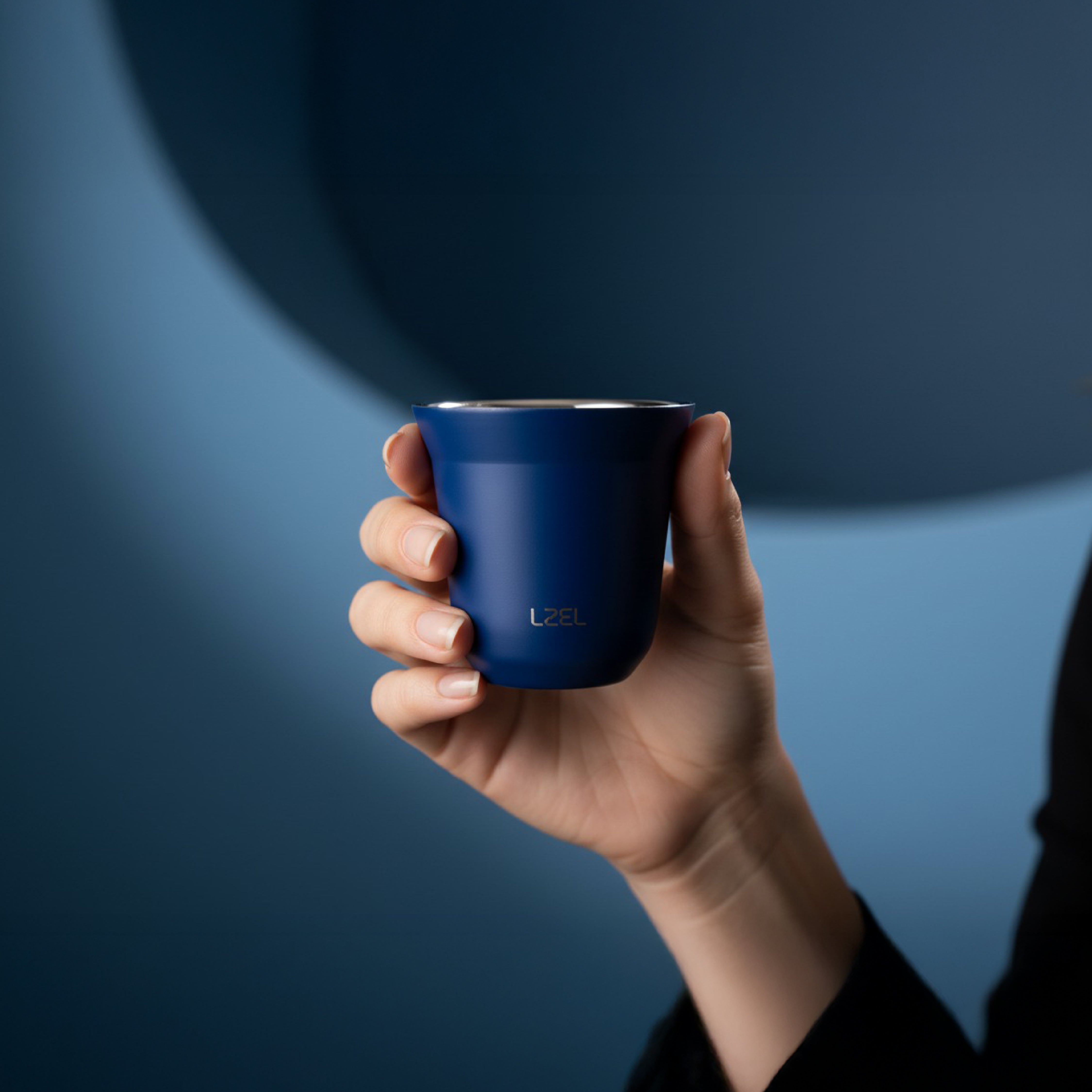 كوب إسبرسو صغير مزدوج الجدار من الستانلس ستيل سعة 80 مل – معزول للحفاظ على الحرارة | أزرق
