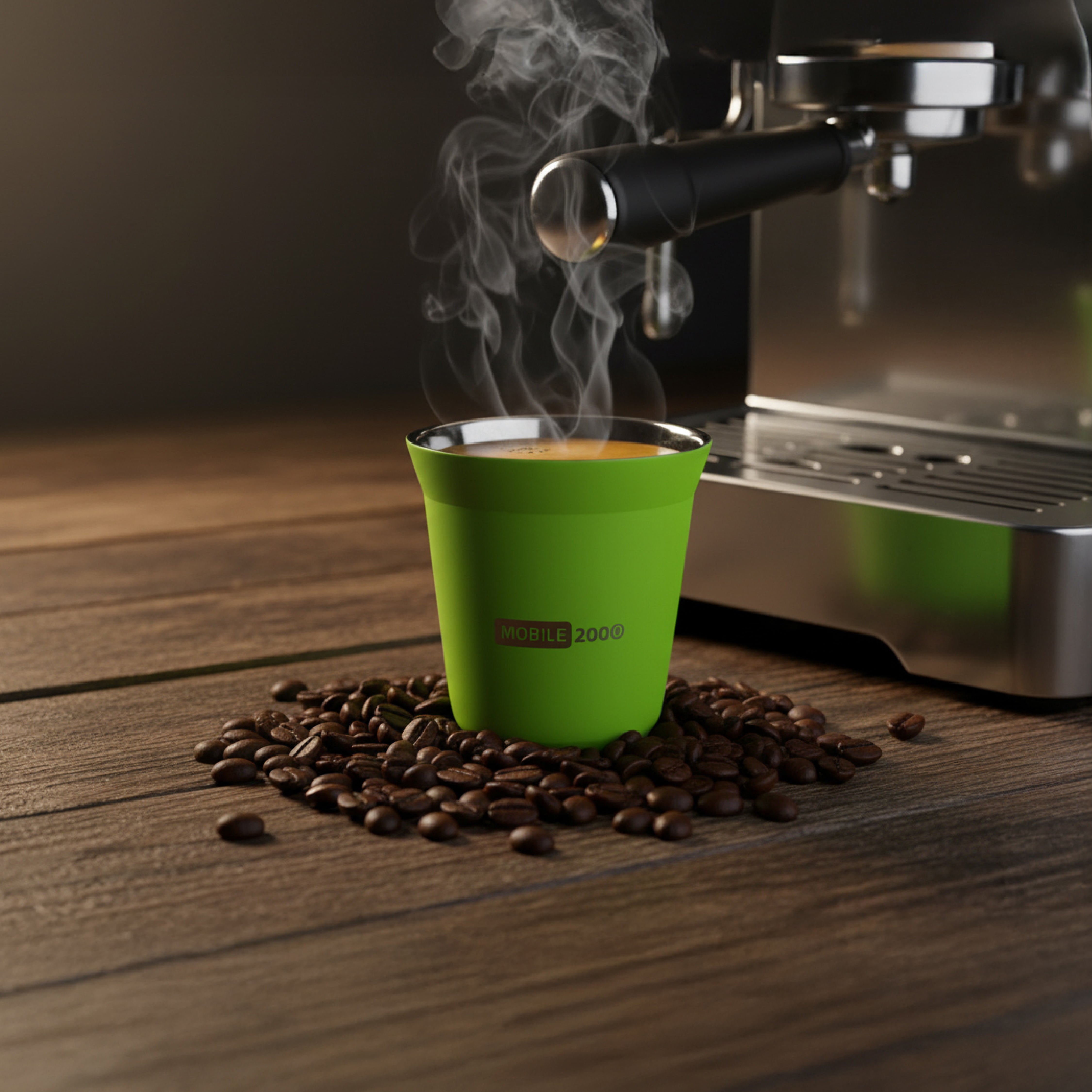 كوب إسبرسو كبير مزدوج الجدار من الستانلس ستيل سعة 160 مل – معزول للحفاظ على الحرارة | أخضر