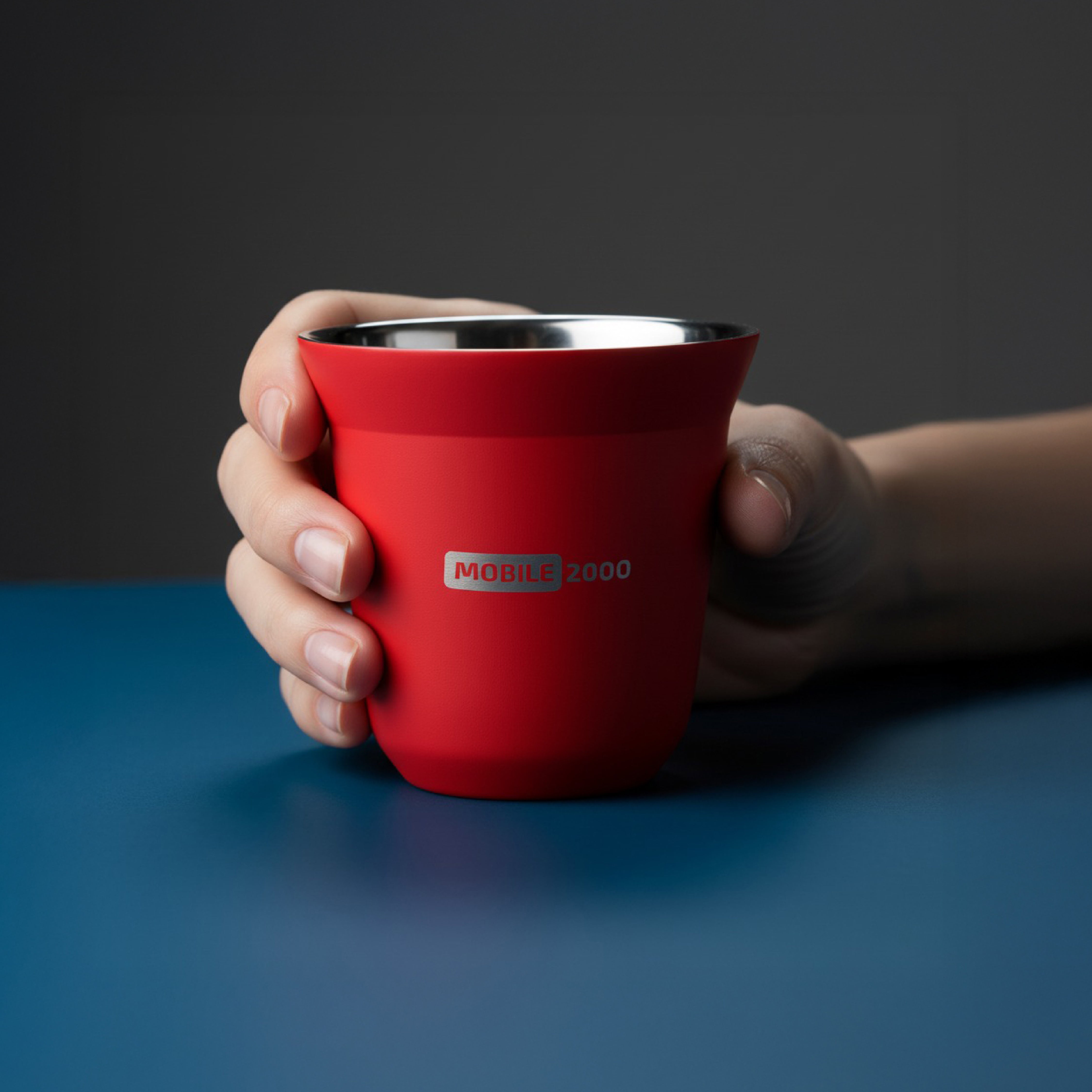 كوب إسبرسو كبير مزدوج الجدار من الستانلس ستيل سعة 160 مل – معزول للحفاظ على الحرارة | أحمر