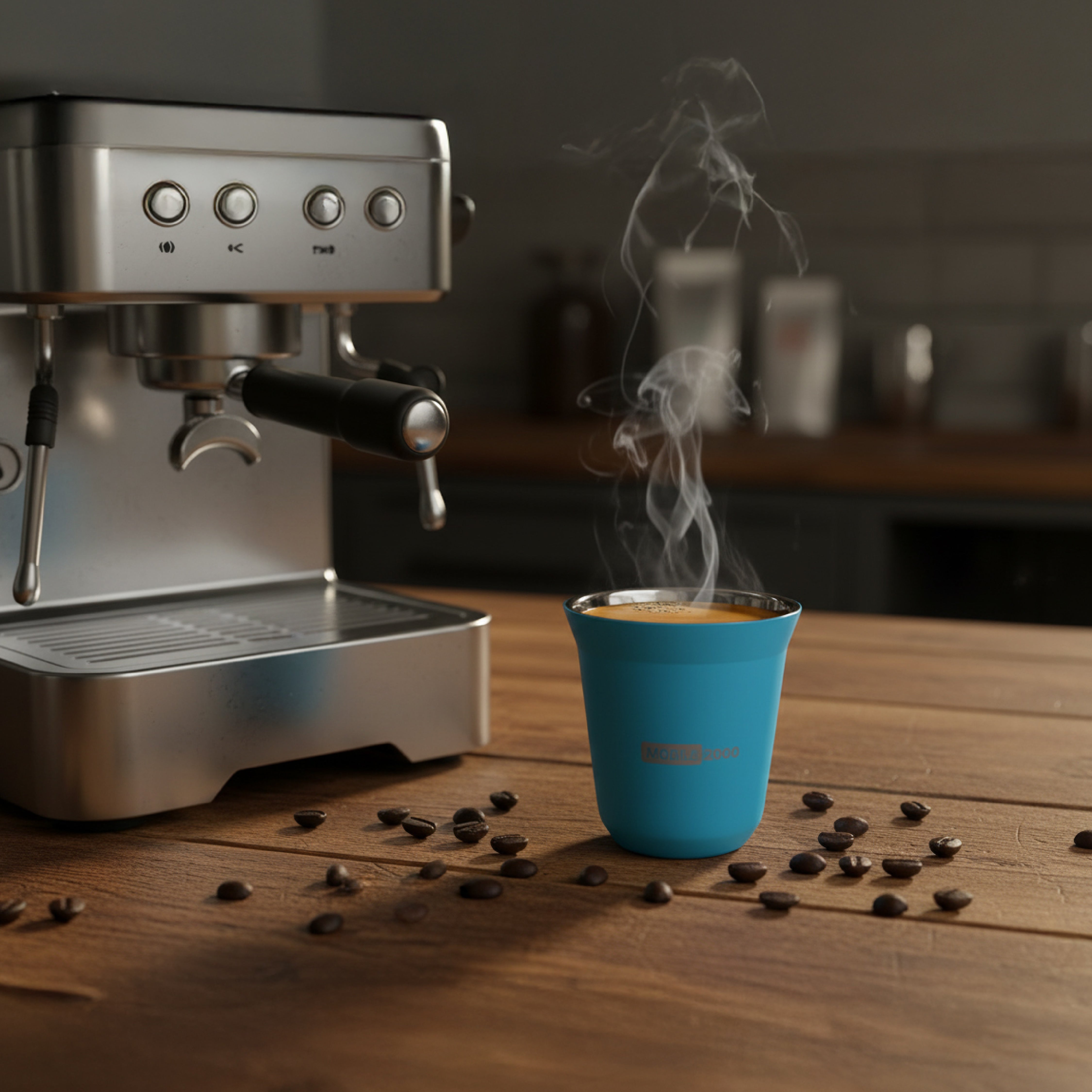 كوب إسبرسو كبير مزدوج الجدار من الستانلس ستيل سعة 160 مل – معزول للحفاظ على الحرارة | أزرق