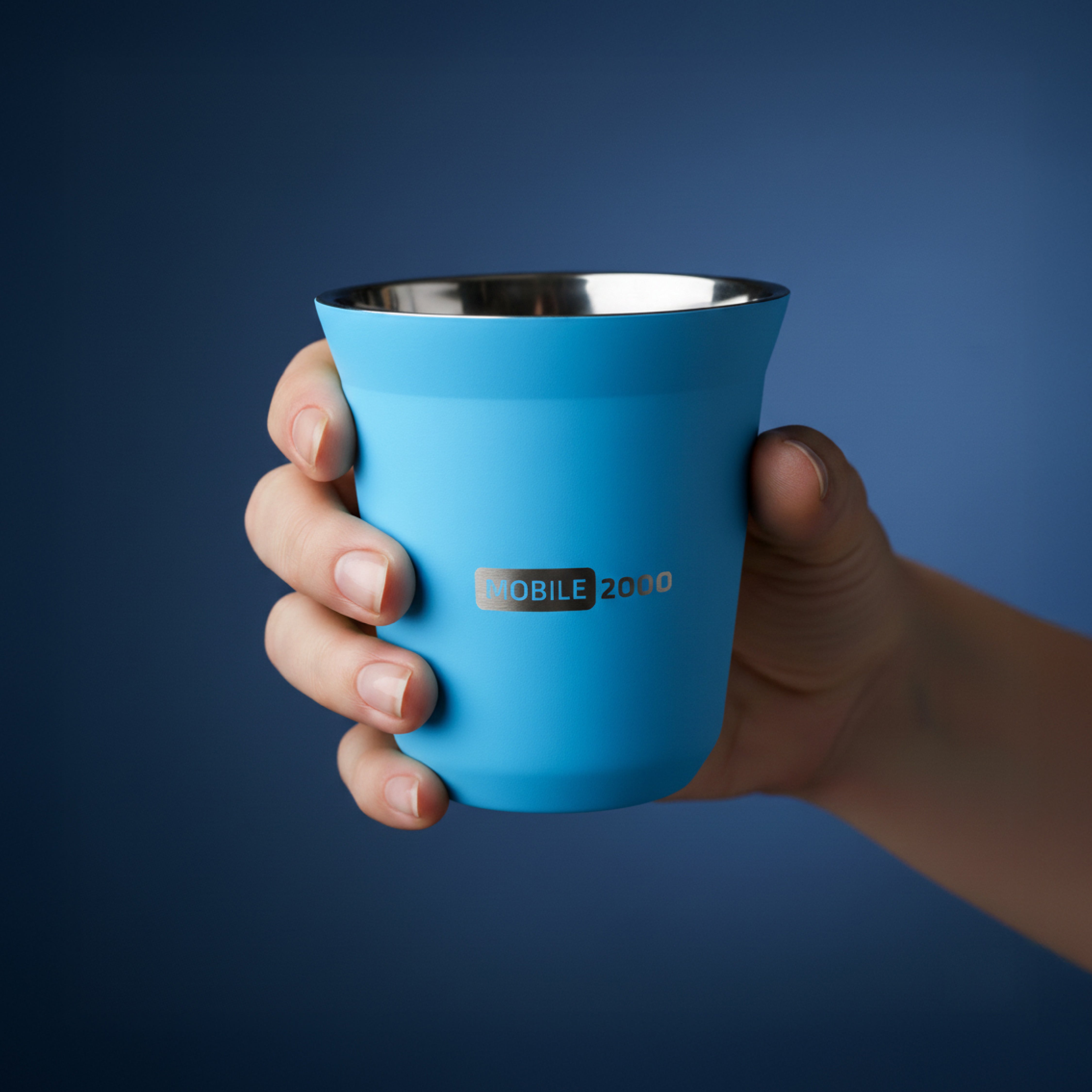 كوب إسبرسو كبير مزدوج الجدار من الستانلس ستيل سعة 160 مل – معزول للحفاظ على الحرارة | أزرق