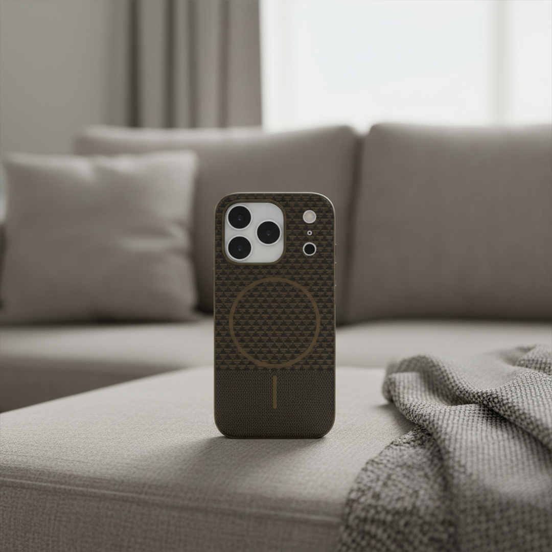 LZEL Magcarbon Splice Case for iPhone 17 Pro Max | Brown Carbon