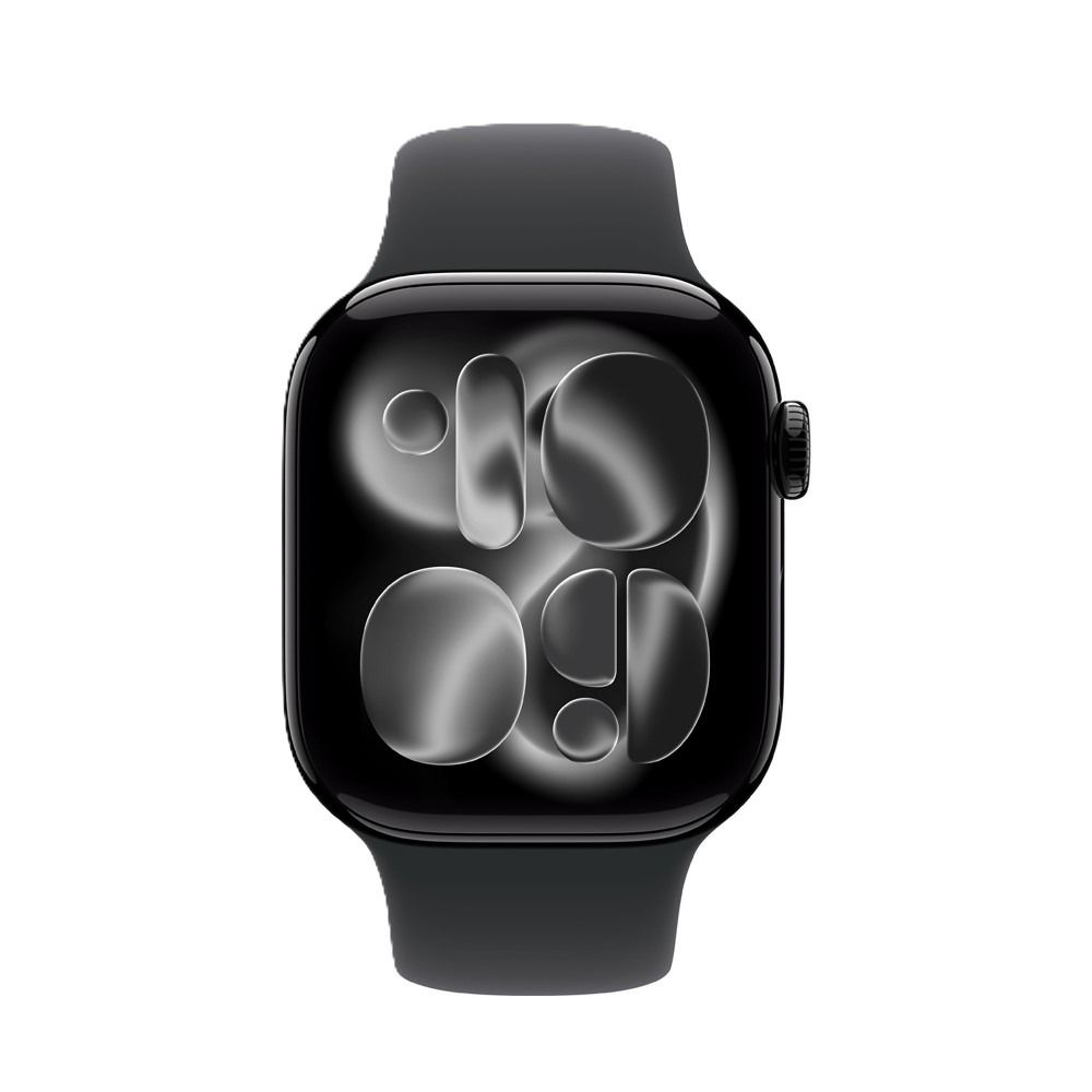 Apple Watch Series 11 GPS 46mm, Jet Black Aluminum Case with Black Sport Band – S/M