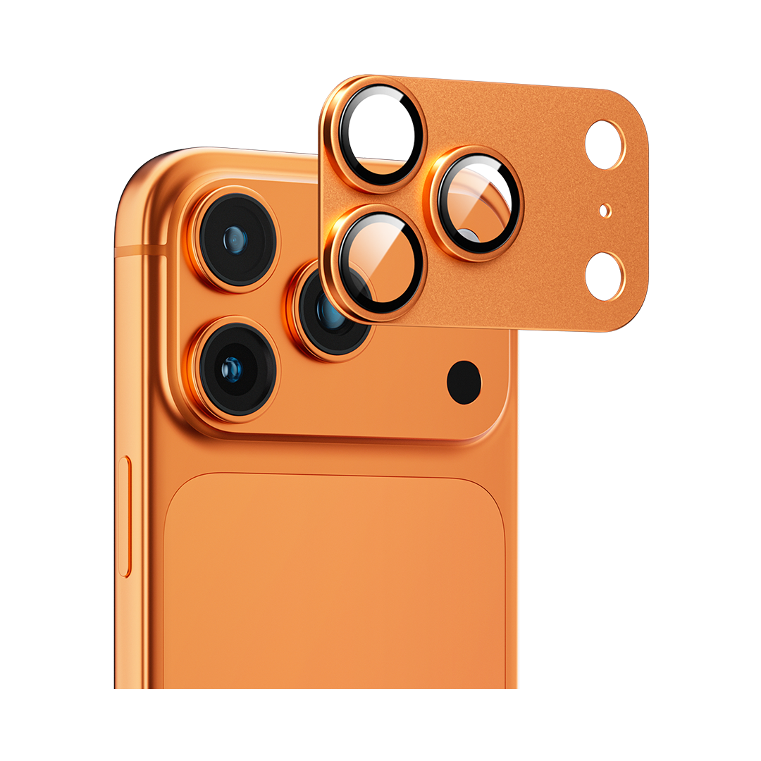 Lzel Metal Tempered Glass Camera For Iphone 17 Pro Max | Orange
