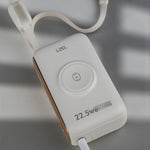 باور بانك LZEL Ampflow10 Mini – سعة 10000 مللي أمبير | شحن سريع 22.5 واط | كابلات مدمجة Type-C و Lightning | شحن لاسلكي