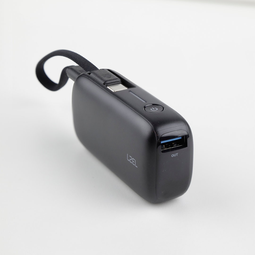 LZEL PrimeBrio Neo 5K Mini Power Bank 22.5W – 5000mAh, Detachable Type-C Cable