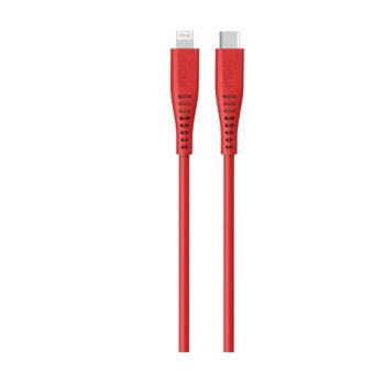 Goui Silicon Cable Lightning to Type C 1.5mts Red | G-NT15-8PIN-SR