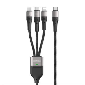 Duzzona 3-in-1 Fast Charger Cable C To M+l+c 100w 1.3m Black | A4-01
