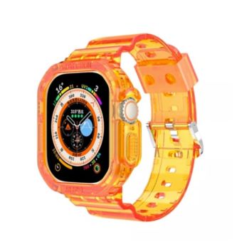Coteci Apple Watch Ultra 49MM Transparent Watch Band - Orange (21038-TO)