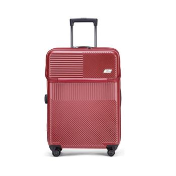 22" Trolley Luggage Suitcase with Advanced Front Opening - Red (A69 R)