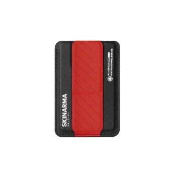 Skinarma Mag-Charge Card Holder With Grip Stand - Black / Red (243086)