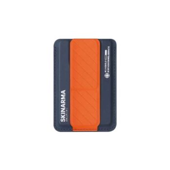 Skinarma Mag-Charge Card Holder With Grip Stand - Blue/Orange (243109)