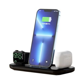 3 in 1 Wireless Charger Docking Station - Black (A32 B)