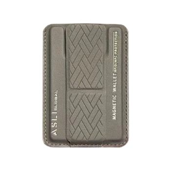 Asli Global Magnetic Leather Wallet Titanium - MW-3WT