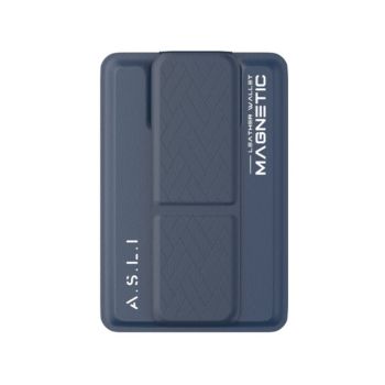 Asli Global Magnetic Leather Wallet Dark Blue - MW-3WDBL