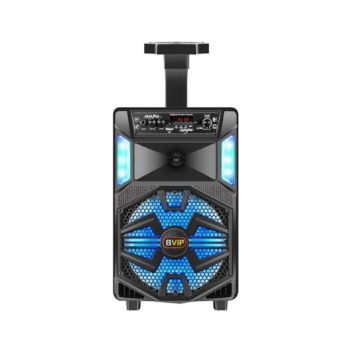 8" Trolley Style Wireless Portable Speaker with LIghts & Mic - (830)