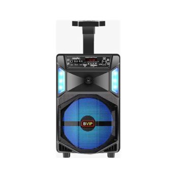 8" Trolley Style Wireless Portable Speaker with LIghts & Mic - (835)