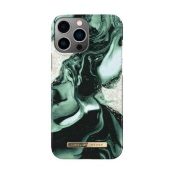 Ideal Of Sweden iPhone 14 Pro Max Fashion Case Golden Olive Marble - (91790)