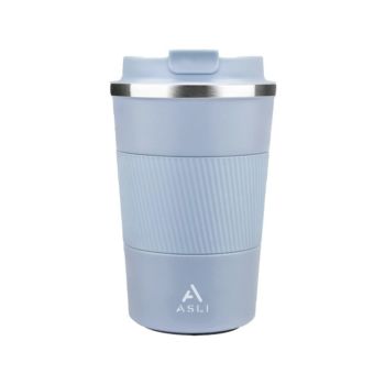 Asli 380ML Stainless steel Heat & Cold Insulation Mug with With Non-slip Case - Sky Blue (947321 SB)