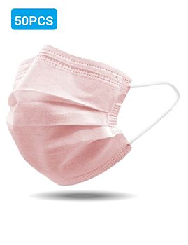 Disposable Face Mask 50 Pcs Pack - Pink