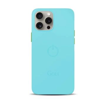 Goui iPhone 15 Pro Case Cyan Blue With Free Strap | G-MAGENT15P-CY