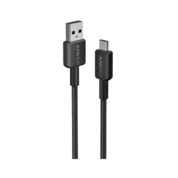 Anker 322 USB-A to USB-C Cable Braided (0.9m/3ft) - Black (A81H5H11)