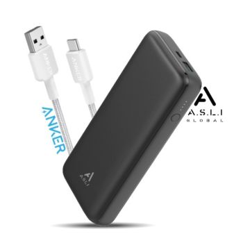 Asli 20000mAh Charge Pro Plus Pd Mini Power Bank With Anker 0.9m/3ft 322 USB-A to USB-C Cable