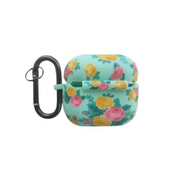 Airpods 3 Case Flower Pattern Design Rubber Fall Protection - GREEN