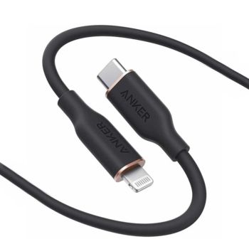 Anker 6ft/1.8m PowerLine III Flow USB-C to Lightning Cable – Midnight Black (A8663h11)