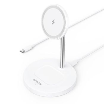  Anker Wireless Charger PowerWave Magnetic 2-in-1 Stand Lite - White