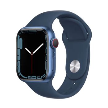 Apple Watch Series 7 45mm GPS + Cellular - Blue Aluminum Case With Abyss Blue Sport Band (MKJT3)